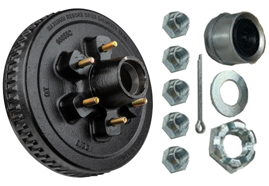 Hub/Drum Assembly - Loaded (6,000 lb. capacity, 6 lug, 5.5", 1/2"-20, for 12" Brake) (F02009) Ferro Distribution