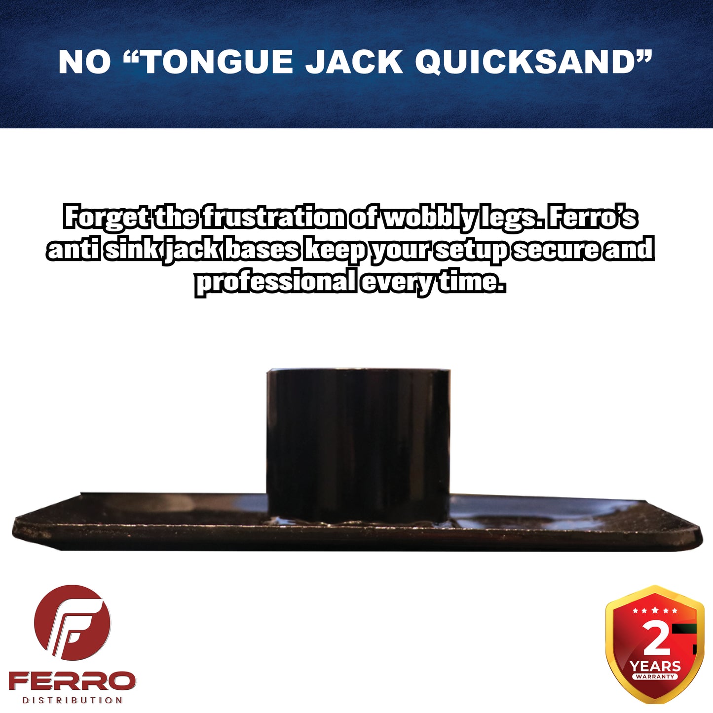 Footpad, 2.25" jacks manual tongue jack (F03007) Ferro Distribution
