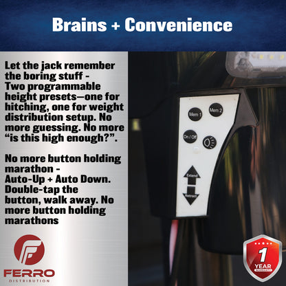 Trailer Tongue Jack – 4,000 lb Lift, Smooth Crank Operation for RVs, Campers & Trailers (Ferro Distribution) F05002