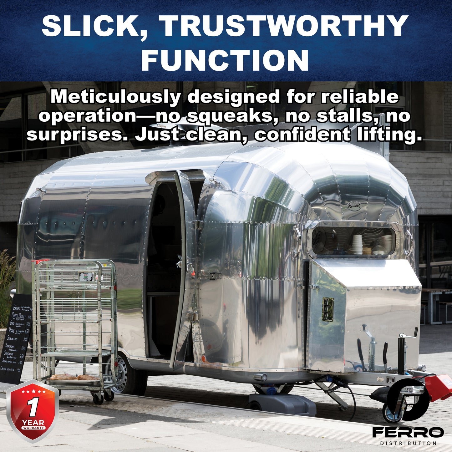 Tongue Jack, Manual, Topwind, 2¼" tube, 5000lb capacity (F05004) Ferro Distribution