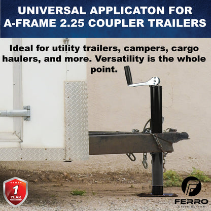 Tongue Jack, Manual, Topwind, 2¼" tube, 5000lb capacity (F05004) Ferro Distribution