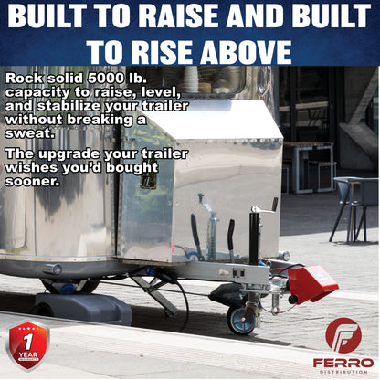 Tongue Jack, Manual, Topwind, 2¼" tube, 5000lb capacity (F05004) Ferro Distribution