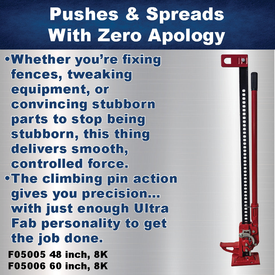 Farm Jack 48" Heavy‑Duty 8,000 lb Lift | Off‑Road Recovery, Tractor & Trailer Utility Jack | Steel Construction, Multi‑Use Lifting/Winching/Spreading Tool | F05005 by Ferro Distribution