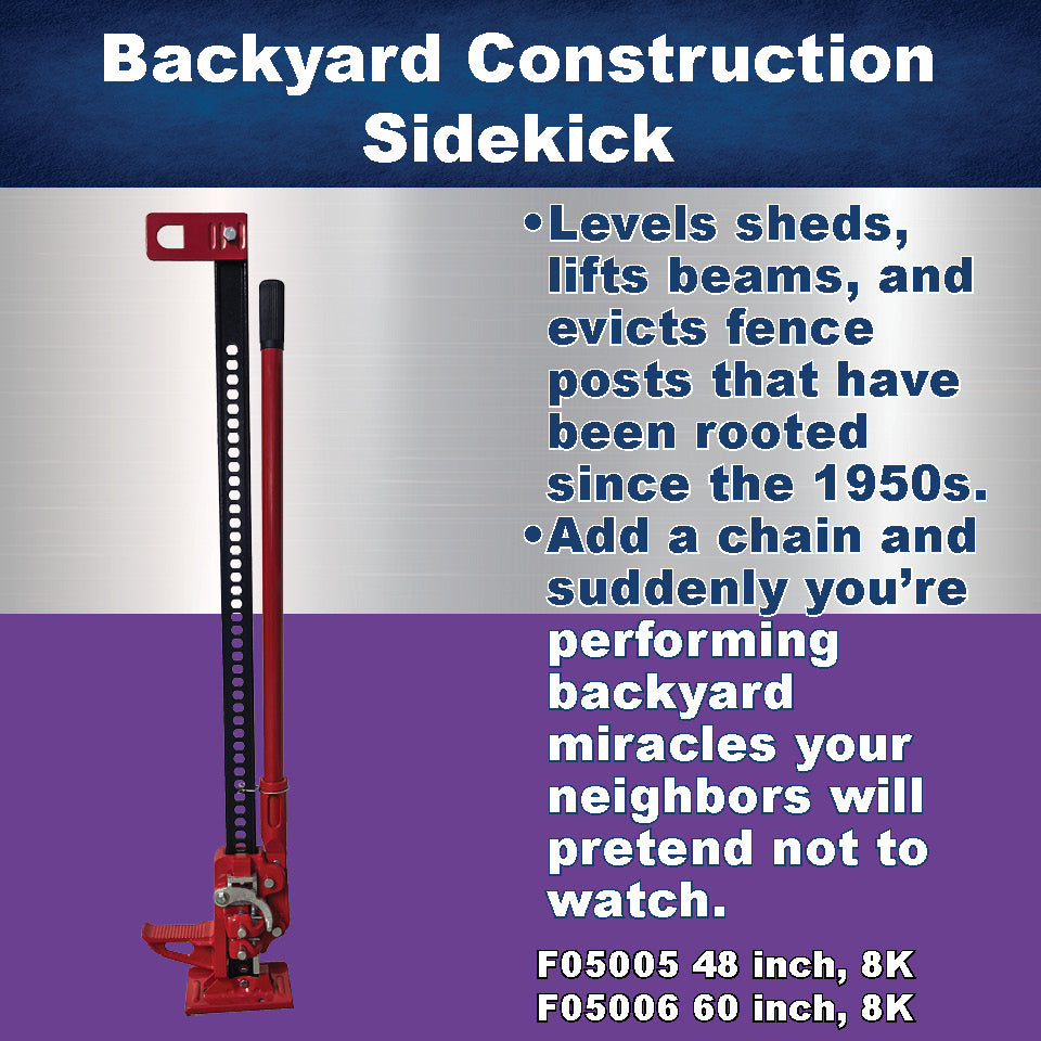 Farm Jack 48" Heavy‑Duty 8,000 lb Lift | Off‑Road Recovery, Tractor & Trailer Utility Jack | Steel Construction, Multi‑Use Lifting/Winching/Spreading Tool | F05005 by Ferro Distribution