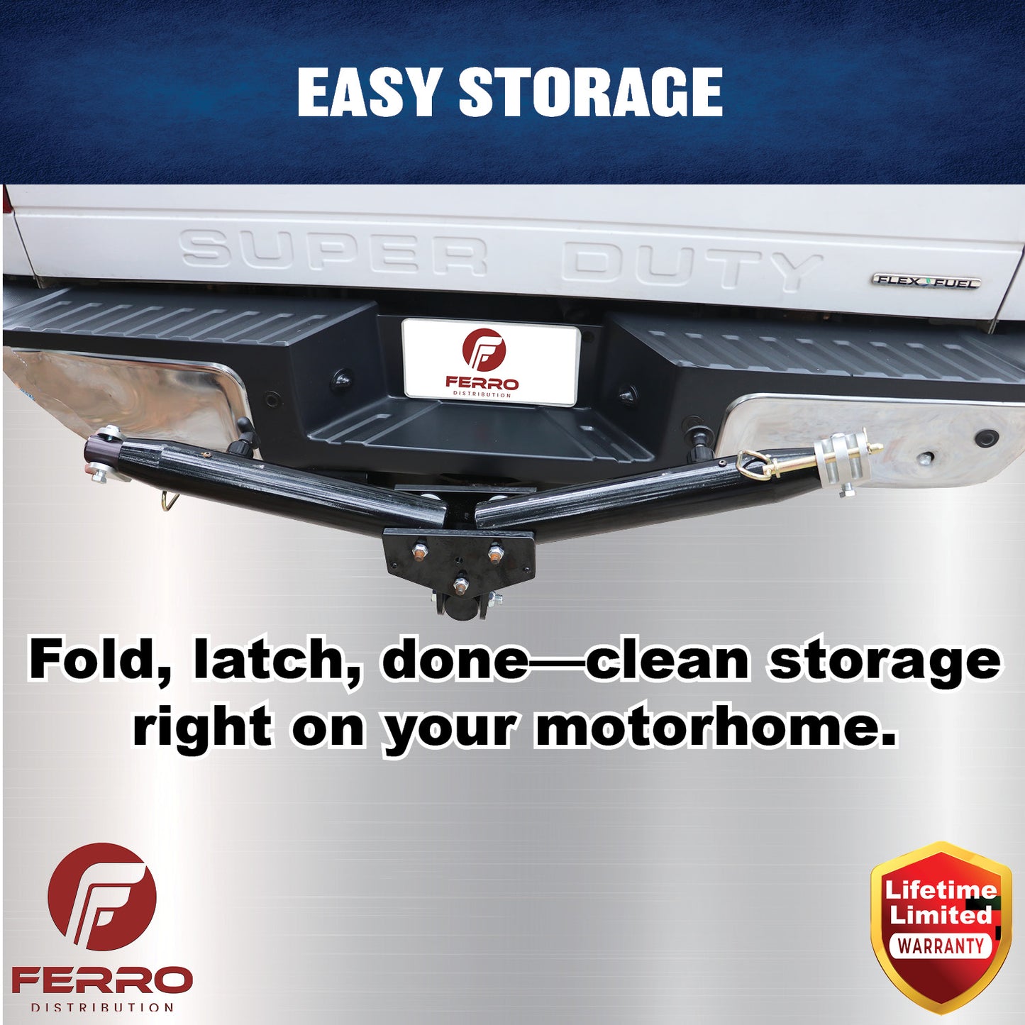 Tow Bar (12K, with Roadmaster Clevises) F07005 Ferro Distribution