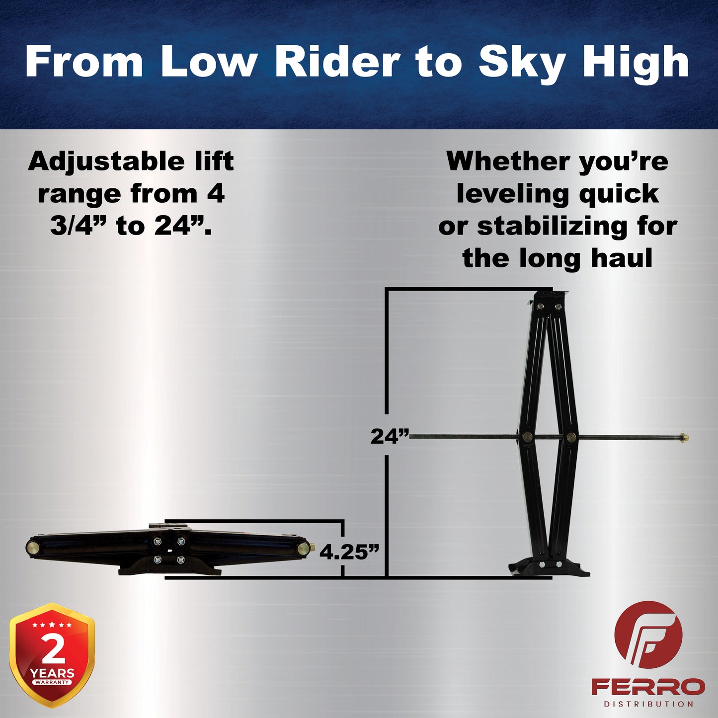 Scissor Jacks , 24 Inch, pack of 2 (Ferro Distribution) F03001