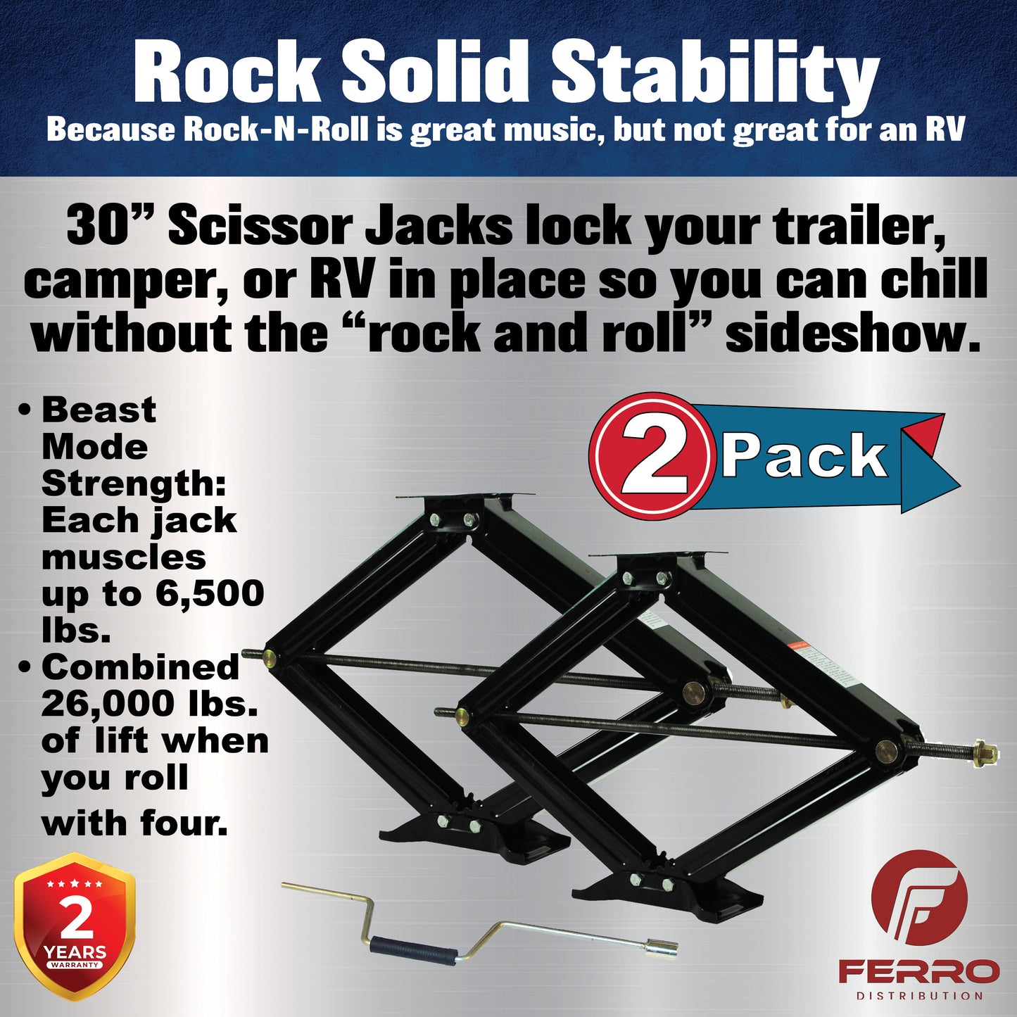 Scissor Jacks, 30 inch, pack of 1 ( Ferro Distribution) F03004