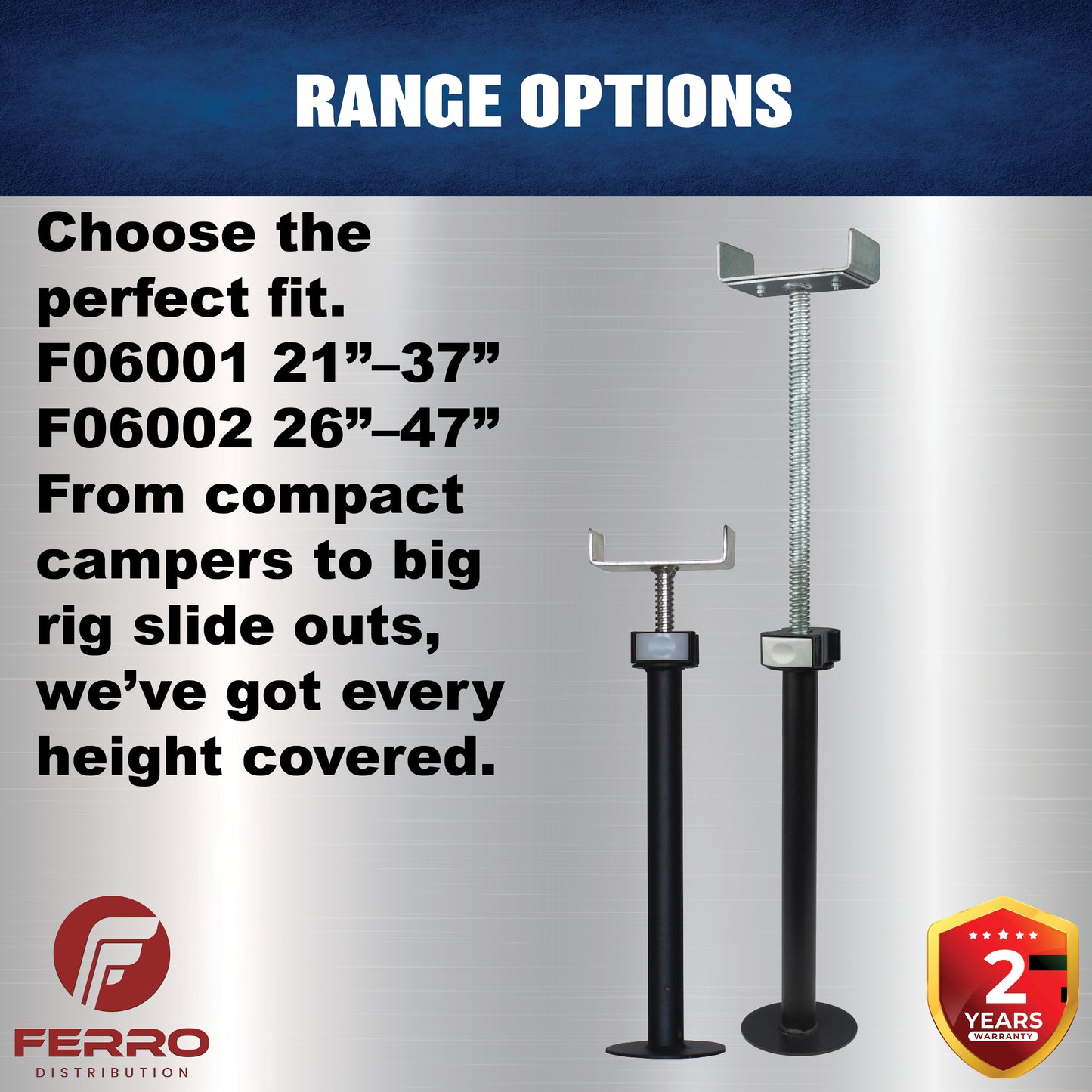 Slideout Supports, 26"- 47" (F06002) Ferro Distribution